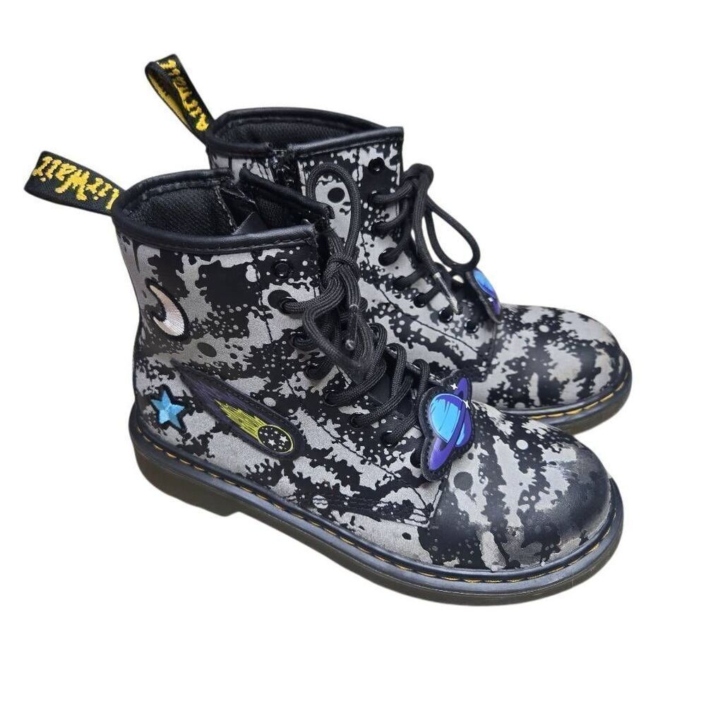 Dr. Martens Boots 1460 Space Hydro Leather Size 3 Kids Galaxy Combat